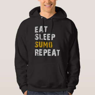Eet slaap sumo herhaalde hoodie