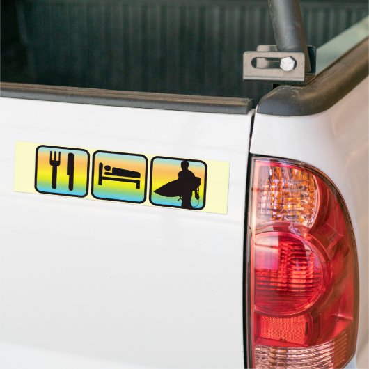 Eet, Slaap, Surf Bumpersticker (Op Truck)
