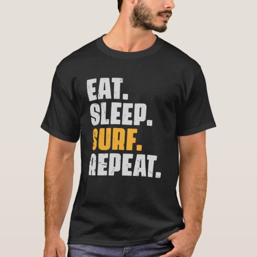 Eet slaap Surf Herhaal retro surfen Surf T-shirt (Voorkant)