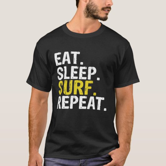 Eet Slaap Surf Herhaal Surfen Gift Premium T-shirt (Voorkant)