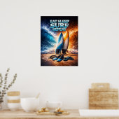 Eet Slaap Surf Retro Poster (Keuken)