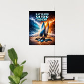 Eet Slaap Surf Retro Poster (Thuiskantoor)