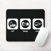Eet. Slaap. Swim. Mousepad Muismat (Met muis)