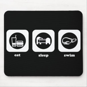 Eet. Slaap. Swim. Mousepad Muismat