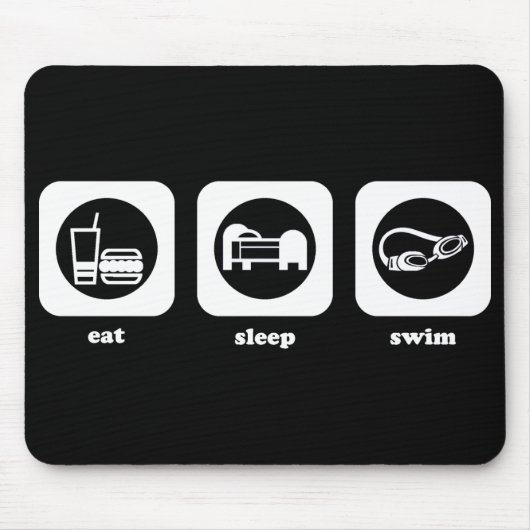 Eet. Slaap. Swim. Mousepad Muismat (Voorkant)