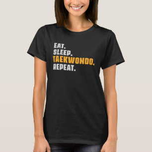 Eet Slaap Taekwondo Herhaal Taekwondo Retro Vinta T-shirt