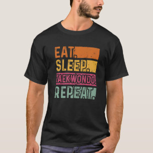 Eet slaap taekwondo herhalen taekwondo zwarte riem t-shirt