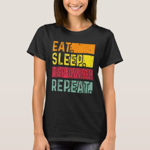 Eet Slaap Tap Dans Herhaal Dansende Danser Retro V T-shirt