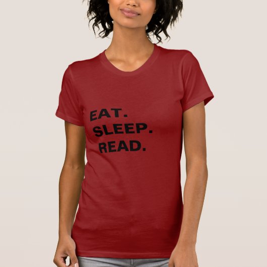 eet. slaap. te lezen. t-shirt (Voorkant)