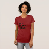 eet. slaap. te lezen. t-shirt (Voorkant volledig)