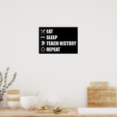 Eet. Slaap. Teach History. Herhaal Poster (Keuken)
