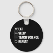 Eet. Slaap. Teach Science. Herhaal Sleutelhanger (Voorkant)