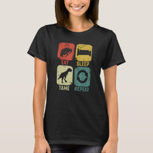 Eet Slaap Tem Herhaal Dinosaurus gaming nerd game T-shirt