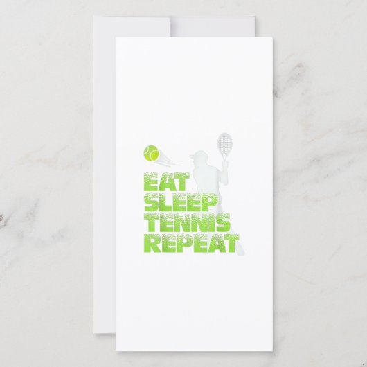 eet slaap tennis herhaal  sport cadeau bedankkaart (Voorkant)