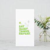 eet slaap tennis herhaal  sport cadeau bedankkaart (Staand voorkant)