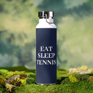 Eet Slaap Tennis Marine Blauw Water Fles