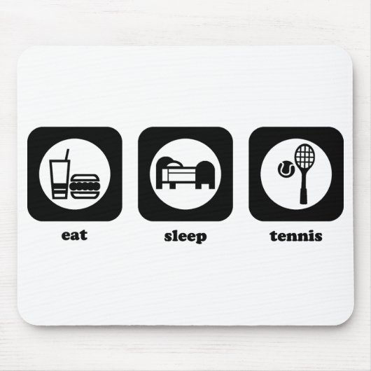 Eet. Slaap. Tennis. Mousepad Muismat (Voorkant)