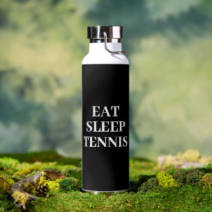Eet slaap tennis zwart water fles