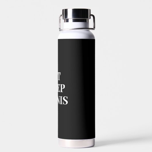 Eet slaap tennis zwart water fles (Achterkant)