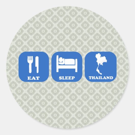 Eet slaap Thailand Ronde Sticker (Voorkant)