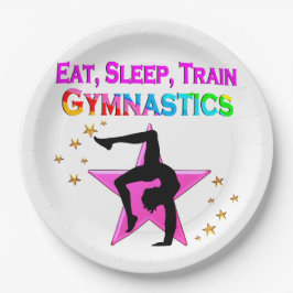 EET, SLAAP TREIN GYMNASTIEK PAPIEREN BORDJE