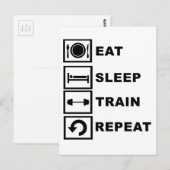 Eet, slaap, trein, herhaling. briefkaart (Voorkant / Achterkant)