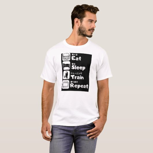 Eet, slaap, trein, herhaling t-shirt (Voorkant volledig)