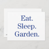 Eet. Slaap. Tuin. Briefkaart (Voorkant / Achterkant)