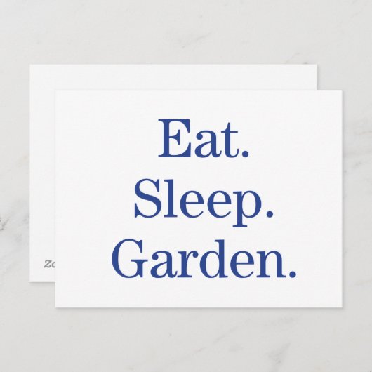 Eet. Slaap. Tuin. Briefkaart (Voorkant / Achterkant)