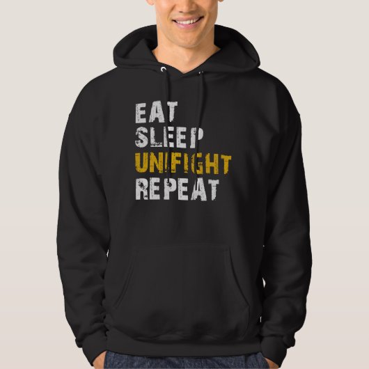 eet slaap Unigevecht Hoodie (Voorkant)