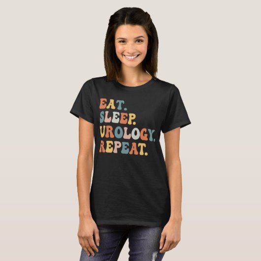 Eet Slaap Urologie Herhaal Urologie Verpleegkundig T-shirt (Voorkant volledig)