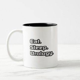 Eet. Slaap. Urologie. Tweekleurige Koffiemok