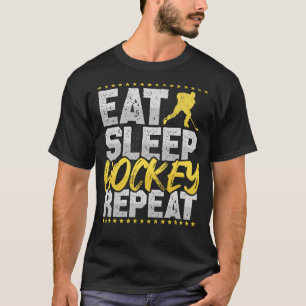 Eet Slaap Veld Hockey Herhaal IJshockey Veld Hoc T-shirt