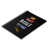 Eet, slaap, verf, herhaal. Schilder artiesten Gift Notitieboek (Linkerzijde)