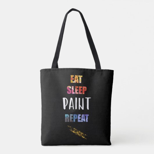 Eet, slaap, verf, herhaal. Schilder artiesten Gift Tote Bag (Achterkant)