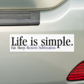 Eet, slaap, verwijder subluxe Bumpersticker (Op auto)