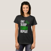 Eet Slaap Videogames Herhaal Gaming Game Control T-shirt (Voorkant volledig)
