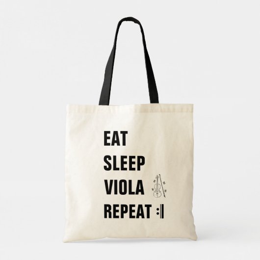 Eet Slaap Viola Herhaal Muziek Tote Bag (Achterkant)