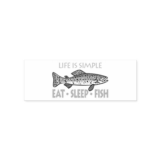 Eet Slaap Vis - Grappig Gezegde Zelfinktende Stempel (Design)