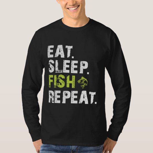 Eet slaap vis Herhaal 607 T-shirt (Voorkant)