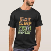 Eet Slaap Vis Herhaal Grappig Gevist Kleding voor  T-shirt (Voorkant)