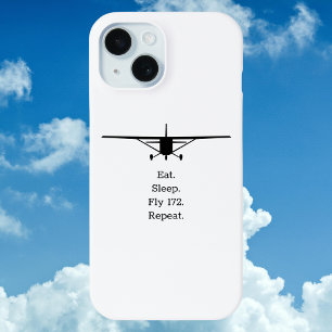 Eet Slaap Vlieg 172 Herhaal Vliegtuig iPhone 15 Case