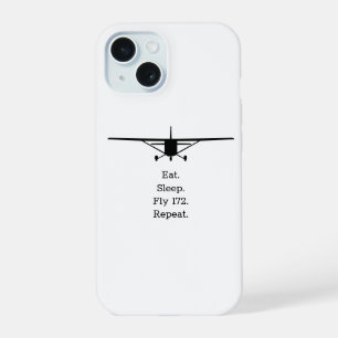 Eet Slaap Vlieg 172 Herhaal Vliegtuig iPhone 15 Case