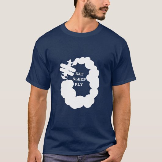 Eet slaap vlieg shirt | Geschenkidee voor piloot v (Voorkant)