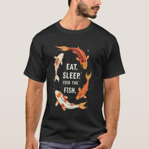 Eet Slaap Voer Koi Karper Vis Tee Japanse Koi Vis T-shirt