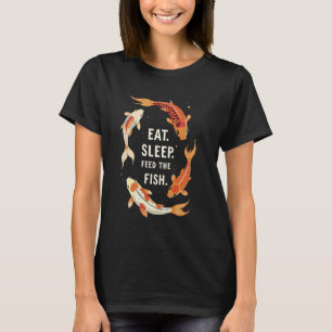 Eet Slaap Voer Koi Karper Vis Tee Japanse Koi Vis T-shirt