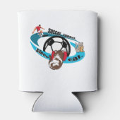 Eet, slaap, voetbal, herhaal. cartoon voetbal blikjeskoeler (Achterkant)