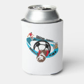 Eet, slaap, voetbal, herhaal. cartoon voetbal blikjeskoeler (Blikje Achterkant)