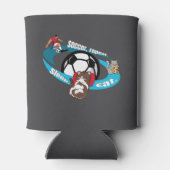 Eet, slaap, voetbal, herhaal. cartoon voetbal blikjeskoeler (Achterkant)