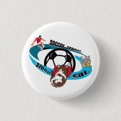Eet, slaap, voetbal, herhaal. cartoon voetbal ronde button 3,2 cm (Voorkant)